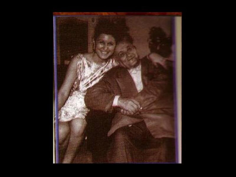 With Dad: Her father, Mohammad Hosny, was an Egyptian calligrapher.  She arose from humble origins and came with little in the way of finances or education. She was the 10th of 17 siblings, so had to learn the art of sharing, not to mention any other arts she pursued.