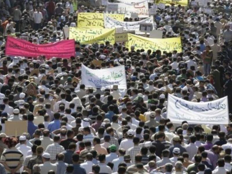 Tens of thousands of Yemenis have thronged in the capital, Sana’a, to commemorate the second anniversary of their revolution. (AFP)