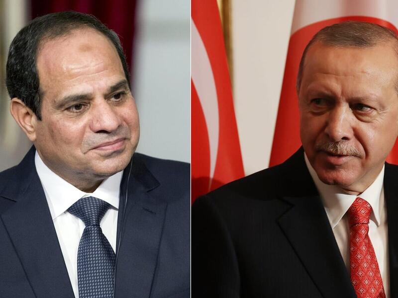 الرئيسان التركي رجب طيب اردوغان (يمين) والمصري عبدالفتاح السيسي