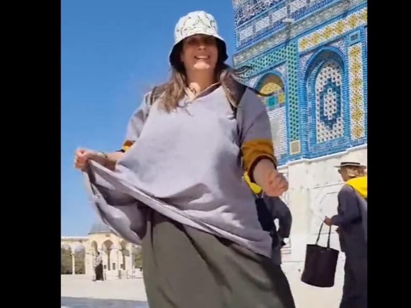مستوطنة يهودية ترقص في الأقصى (فيديو)