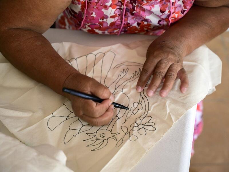 The Mexican government asked famous Venezuelan designer Carolina Herrera to explain her decision to use textile designs from three Mexican indigenous communities in six pieces of her Resort 2020 collection. Pedro PARDO / AFP