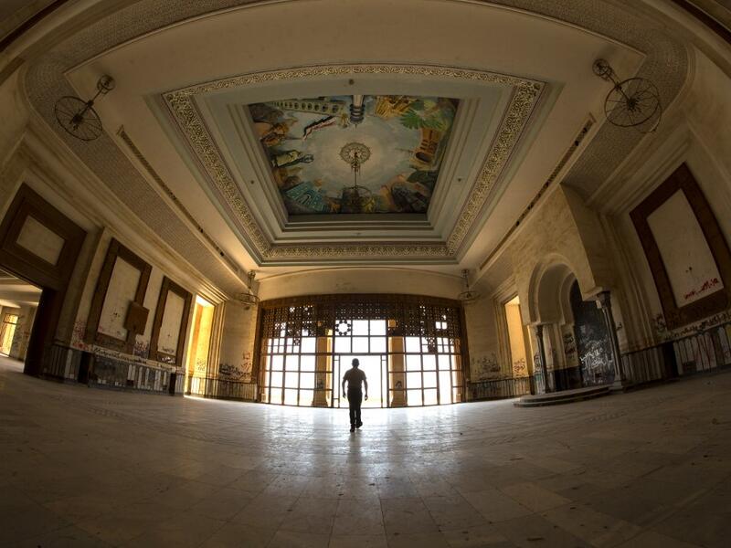 A picture taken on June 29, 2019 shows a partial view of a former palace of deposed Iraqi dictator Saddam Hussein at the ancient archaeological site of Babylon, south of the capital Baghdad.  Hussein FALEH / AFP