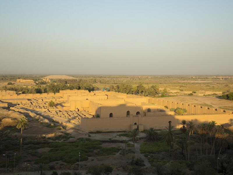 A picture taken on June 29, 2019 shows a general view of the ancient archaeological site of Babylon, south of the Iraqi capital Baghdad.  Hussein FALEH / AFP