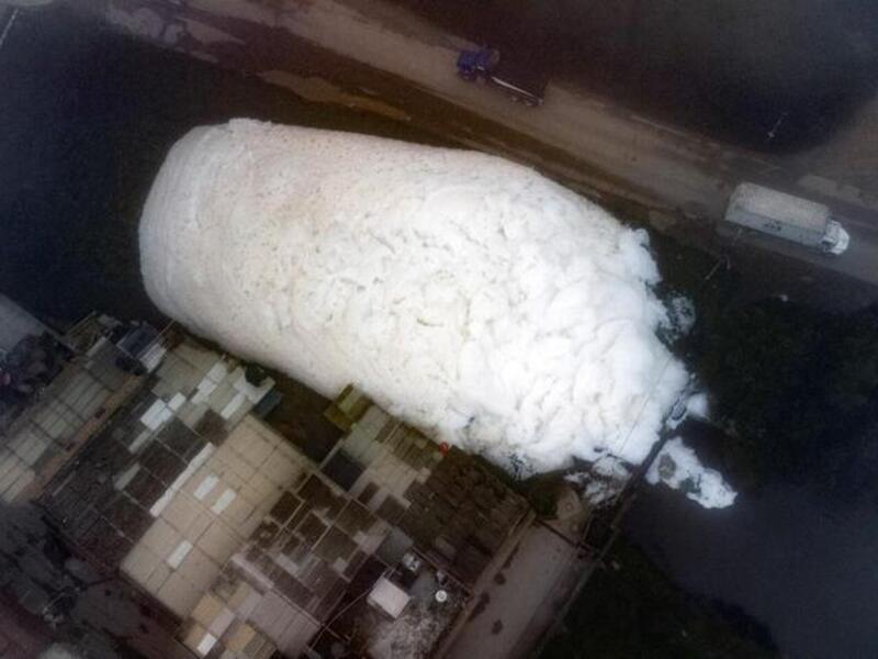 Polluted River Produces Toxic Foam in Colombia
