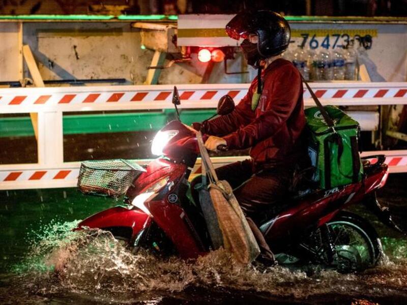 Heavy Rain Floods Streets of Thailand