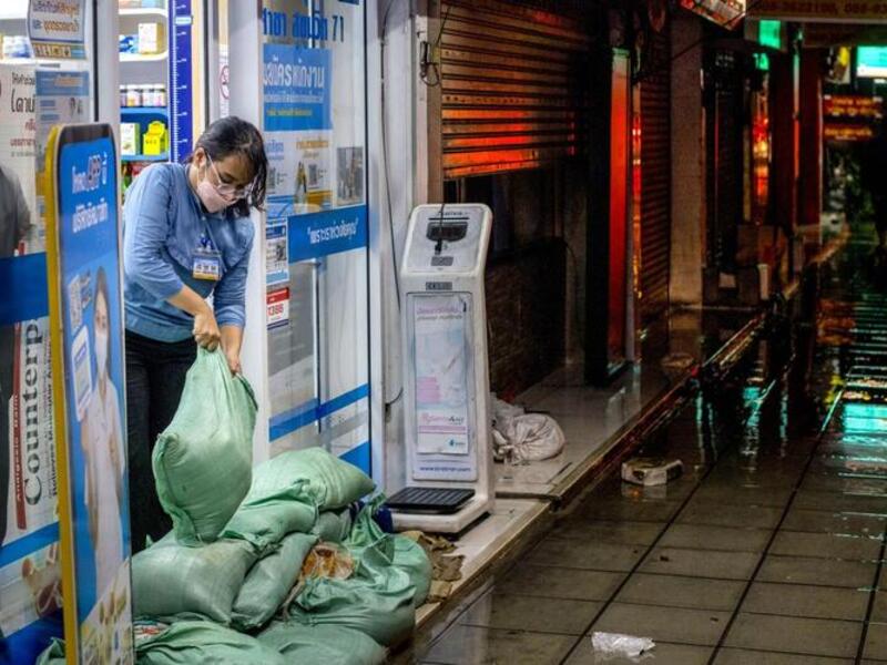 Heavy Rain Floods Streets of Thailand