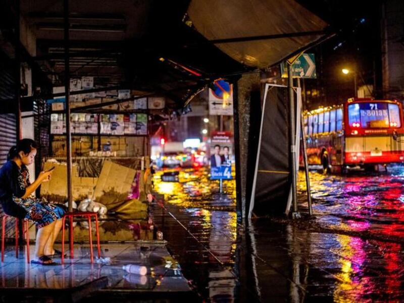 Heavy Rain Floods Streets of Thailand