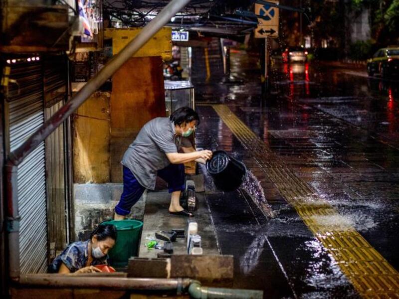 Heavy Rain Floods Streets of Thailand