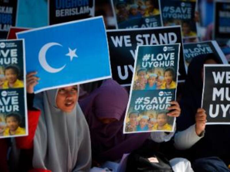 Indonesian Muslims demonstrate to denounce the Chinese goverment's policy on Uyghur Muslims. (AFP/File Photo)
