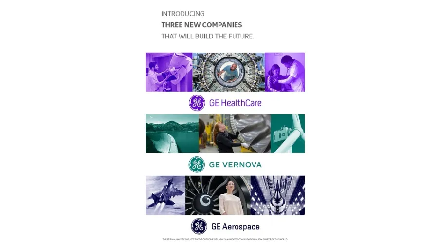 GE "جنرال إلكتريك" تكشف عن أسماء الشركات الثلاث المستقبلية المخطط لها