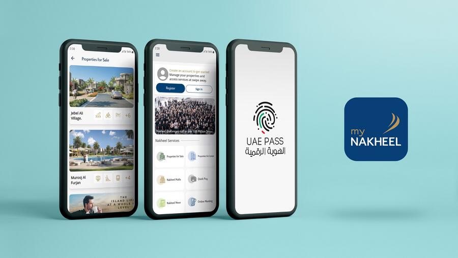"نخيل" تعزّز تجربة العملاء بدمج تطبيقها الذكي "My Nakheel" مع الهوية الرقمية "UAE Pass"