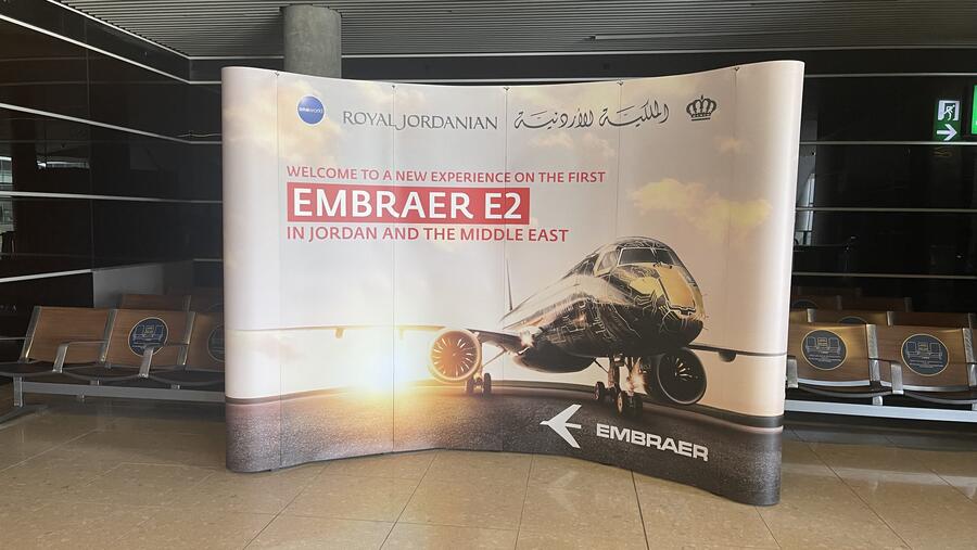 شركة امبراير بالتعاون مع الملكية الأردنية تُنظم رحلة ترويجية لعرض مزايا طائرة  E195-E2 الحديثة
