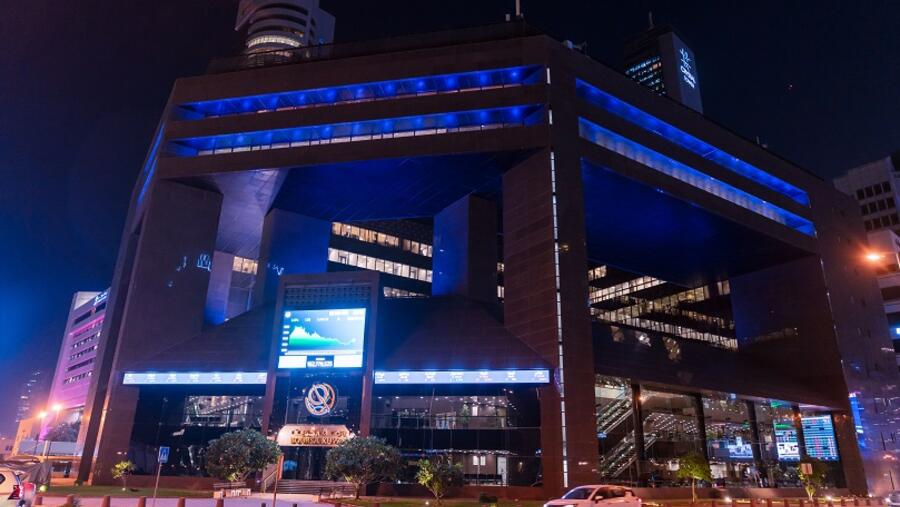 Boursa Kuwait lights its building in blue for Climate Action during United Nations Day 2022