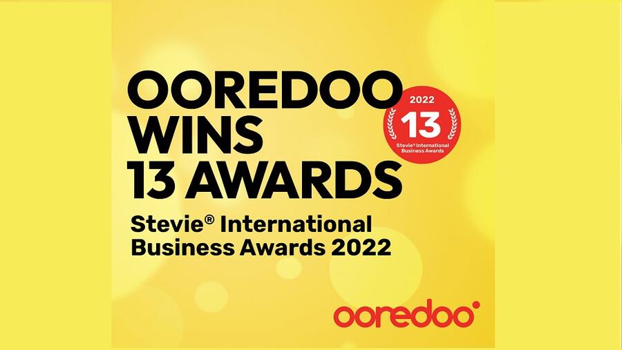 مجموعة Ooredoo تحصد 13 جائزة خلال حفل جوائز الأعمال الدولية "ستيفي" 2022 