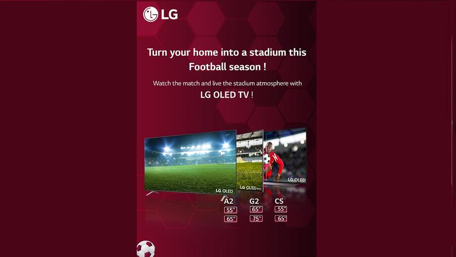 اجلبوا أجواء الملعب إلى منزلكم خلال موسم كرة القدم مع تلفزيونات OLED من إل جي