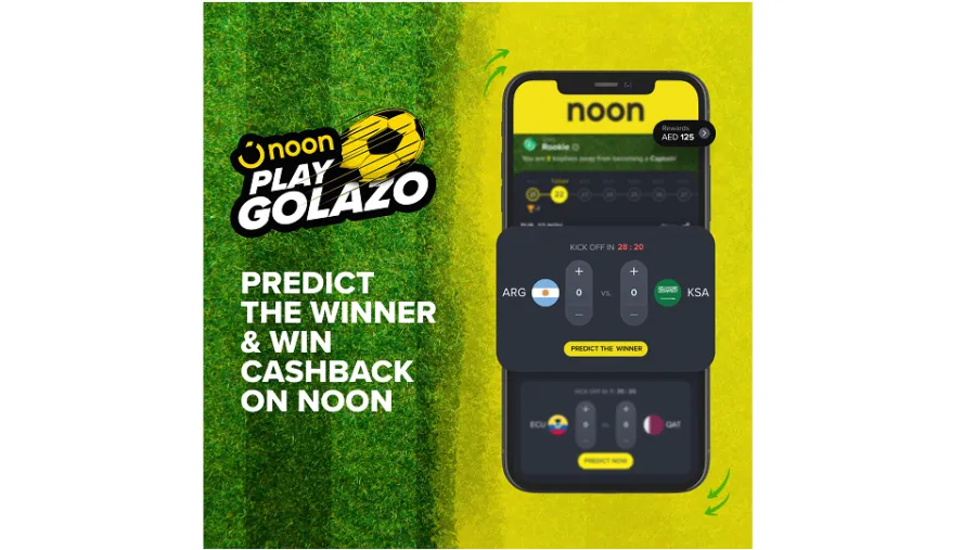 Noon.com introduces 'Golazo,' the region's first cashback football prediction game
