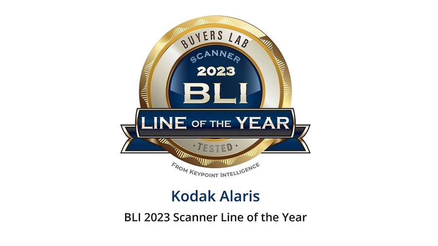 Kodak Alaris Earns BLI 2023 Scanner Line of the Year Award