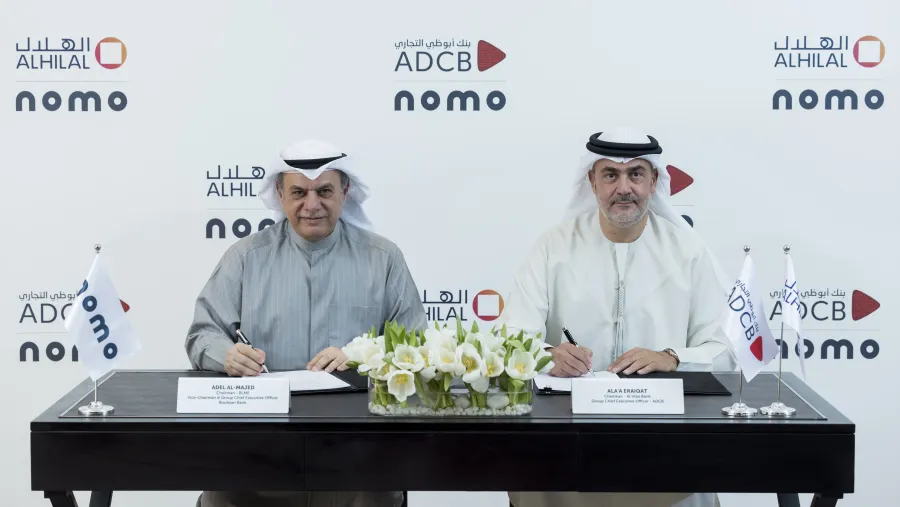 بنك أبوظبي التجاري ومصرف الهلال يوقعان اتفاقية تعاون مع بنك لندن والشرق الأوسط لتقديم خدمات مصرفية رقمية في المملكة المتحدة للعملاء في دولة الإمارات من خلال Nomo 