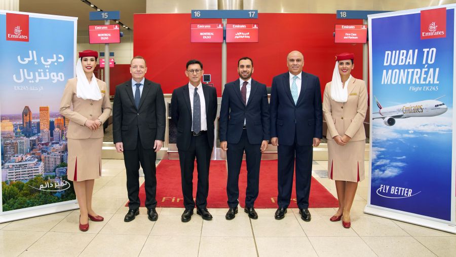 رحلة طيران الإمارات الافتتاحية تقلع من دبي صوب مونتريال