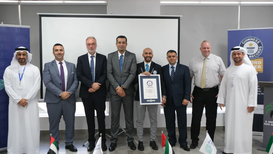 Fine Hygienic Holding Sets Guinness World Records title in Abu Dhabi for Highest Tissue Paper Production Rate in 24-Hour Period 