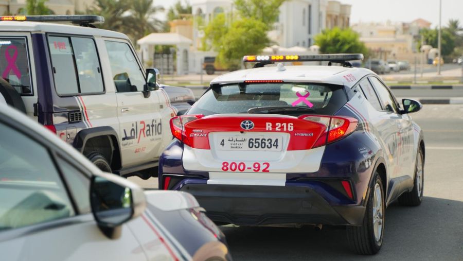 مركبات" رافد" تتزين  بالشعار  العالمي للتوعية بسرطان الثدي