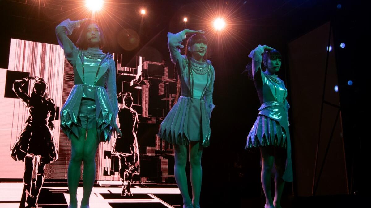 Ayano Omoto, Ayaka Nishiwaki, and Yuka Kashino of Perfume perform at Gobi Tent during the 2019 Coachella Valley Music And Arts Festival on April 21, 2019 in Indio, California. Emma McIntyre/Getty Images for Coachella/AFP