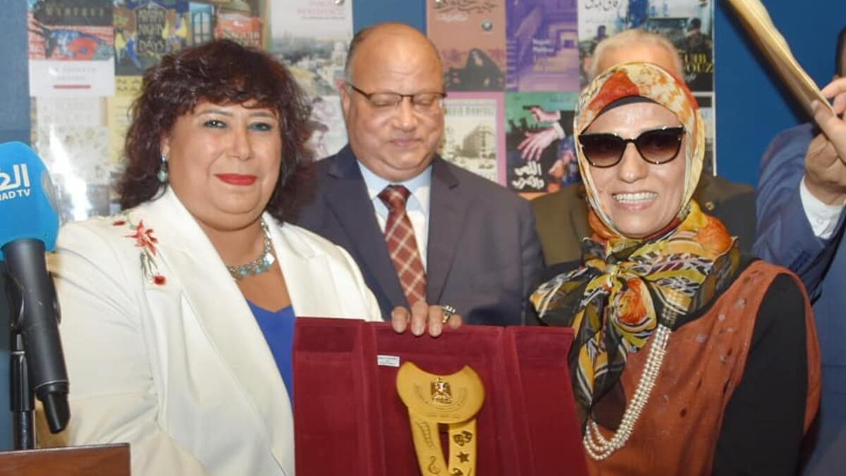 A picture of Naguib Mahfouz's daughter Umm Kulthum at Naguib Mahfouz museum in Egypt. (Photo: Official release of the Ministry of Culture)
