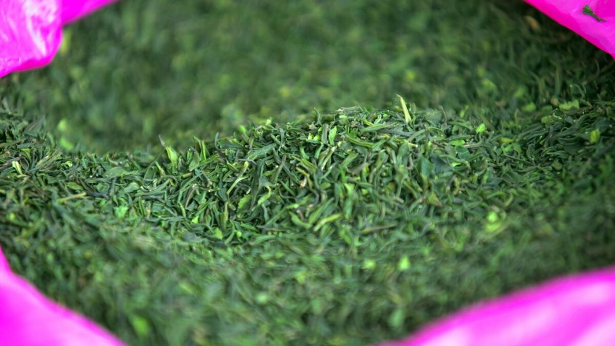 A picture taken on July 23, 2019 shows dried khat leaves packed in a bag ready for sale at a road side dealer's shop in an area known as 'Little Mogadishu' in Addis Ababa on July 23, 2019. In Ethiopia, a rehab centre takes on khat addiction, AFP reports on August 28, 2019. MICHAEL TEWELDE / AFP