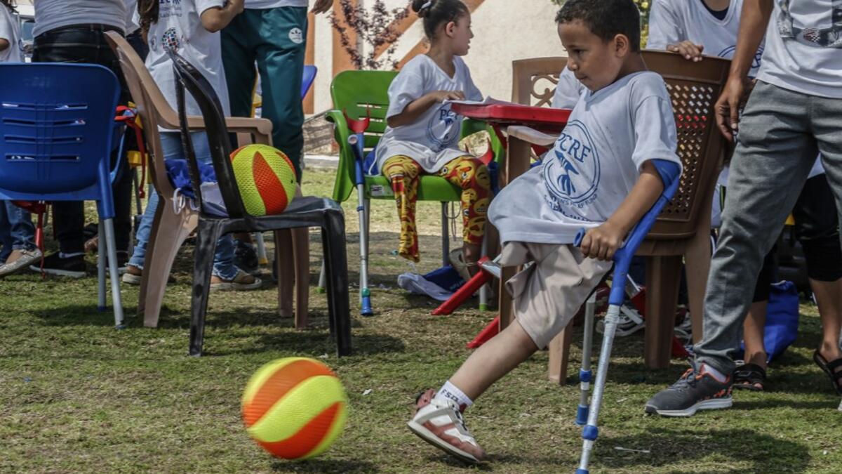 The PCRF is a non-governmental organisation providing physical and psychological services for disabled children in Gaza Strip. SAID KHATIB / AFP