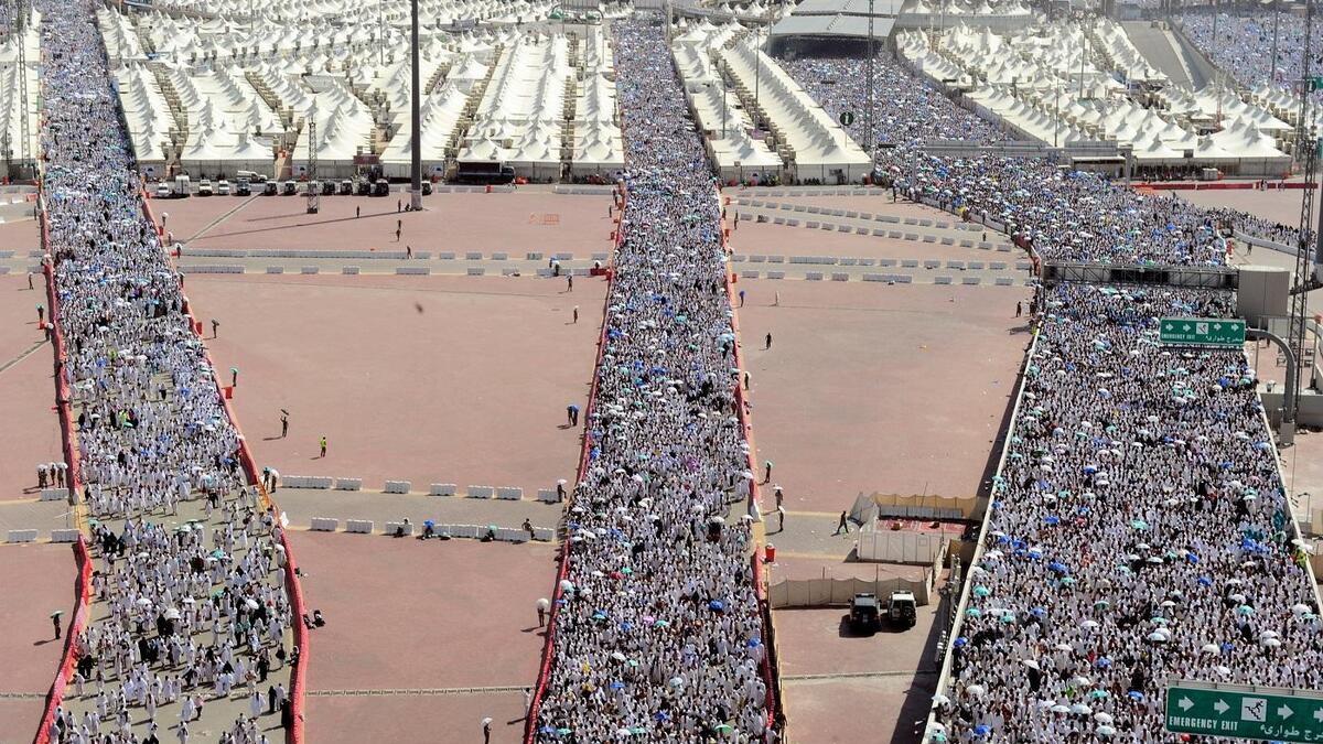Muslim pilgrims head to perform the 'Jamarat' ritual in Mina near Mecca, Saudi Arabia in November 2010 on the third day of the hajj. AFP