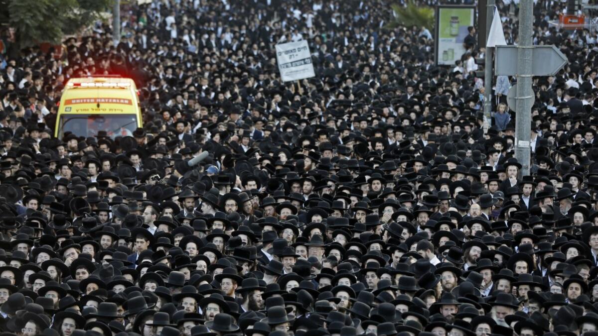 Ultra Orthodox Jews attend an election campaign rally of the Yahadut Hathora (United Torah Judaism) at the centre of Jerusalem on September 15 2019 two days ahead of the Israeli general elections. MENAHEM KAHANA / AFP