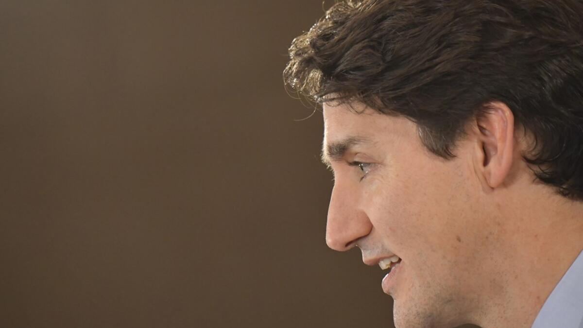Canada's Prime Minister Justin Trudeau gives a press conference in the media centre at the NATO summit at the Grove hotel in Watford, northeast of London on December 4, 2019. Tobias SCHWARZ / AFP