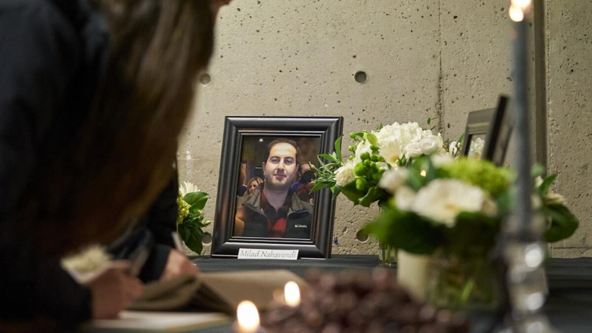 Western University in London, Ontario on January 8, 2020, for 4 of the school’s graduate students who were killed in the plane crash in Iran, including Milad Nahavandi. A Ukrainian airliner crashed shortly after take-off from Tehran on January 8 killing all 176 people on board, in a disaster striking a region rattled by heightened military tensions. Geoff Robins / AFP