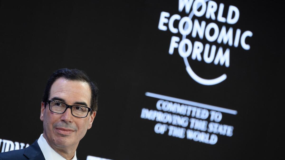US Treasury Secretary Steven Mnuchin attends a session at the Congress center during the World Economic Forum (WEF) annual meeting in Davos, on January 21, 2020.  Fabrice COFFRINI / AFP