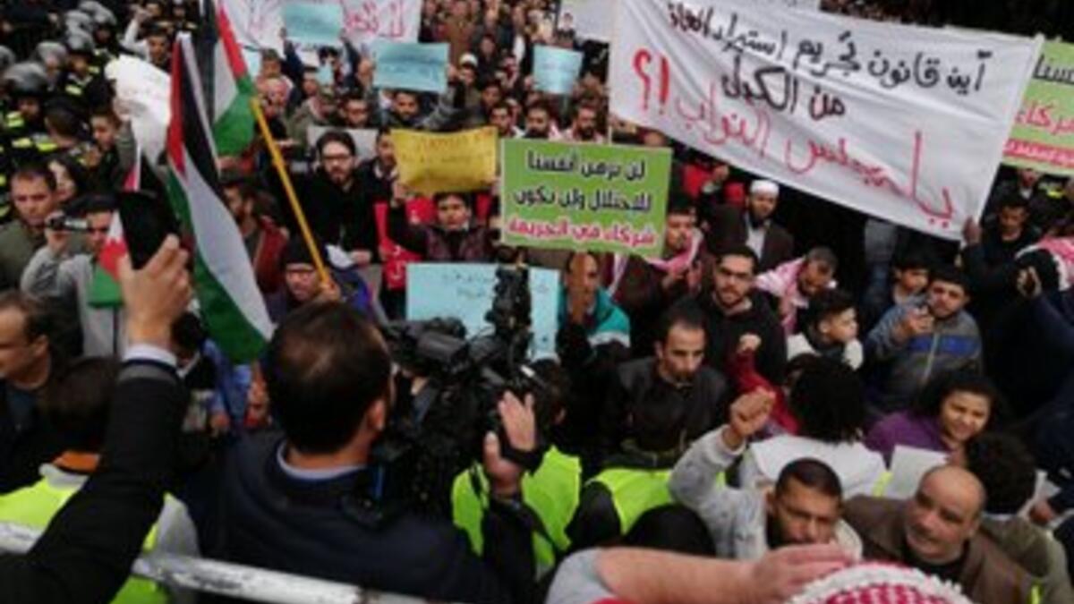 Jordanians protest the country’s gas imports from Israel, as part of a public backlash against normalising relations between the two countries. Twitter