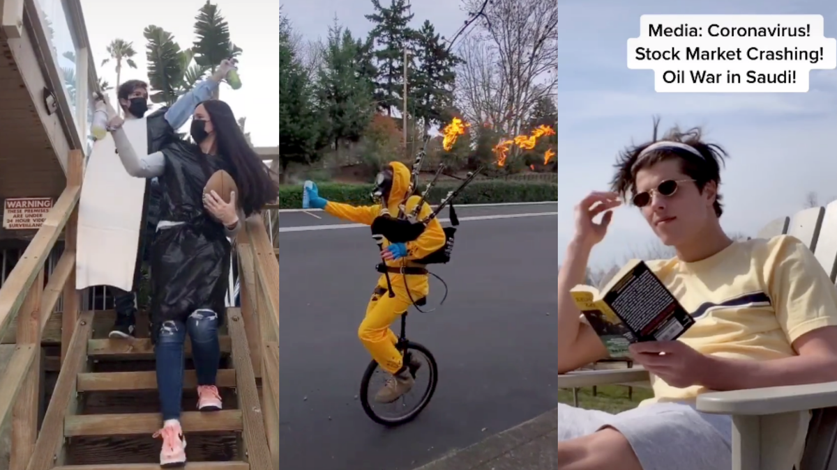 مقاطع كورونا الطريفة لا تنتهي: يعمل الضحك على تقوية نظام المناعة في الجسم من خلال زيادة إنتاج خلايا تسمى T-cells، المسؤولة عن مقاومة العدوى وتحفيز الجسم على الشفاء السريع من الأمراض. ولم تتوقف مواقع التواصل عن مد المحجورين بالمواقف المضحكة والطريفة.