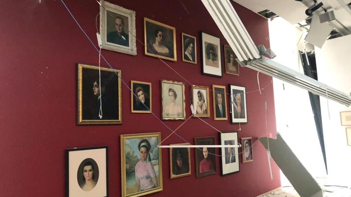 Several artworks at the museum have been damaged, including a portrait of the institution’s namesake Nicolas Sursock Photo: Marie Nour Hechaime, curator at Sursock Museum(www.theartnewspaper.com)