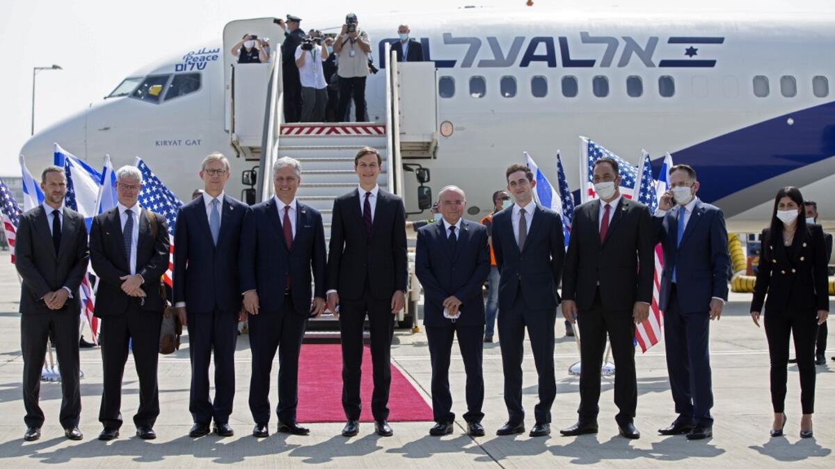 The El Al flight, scheduled to leave at 0730 GMT from Ben Gurion Airport near Tel Aviv, will carry a delegation led on the American side by President Donald Trump's son-in-law and White House advisor Jared Kushner. Heidi levine / AFP