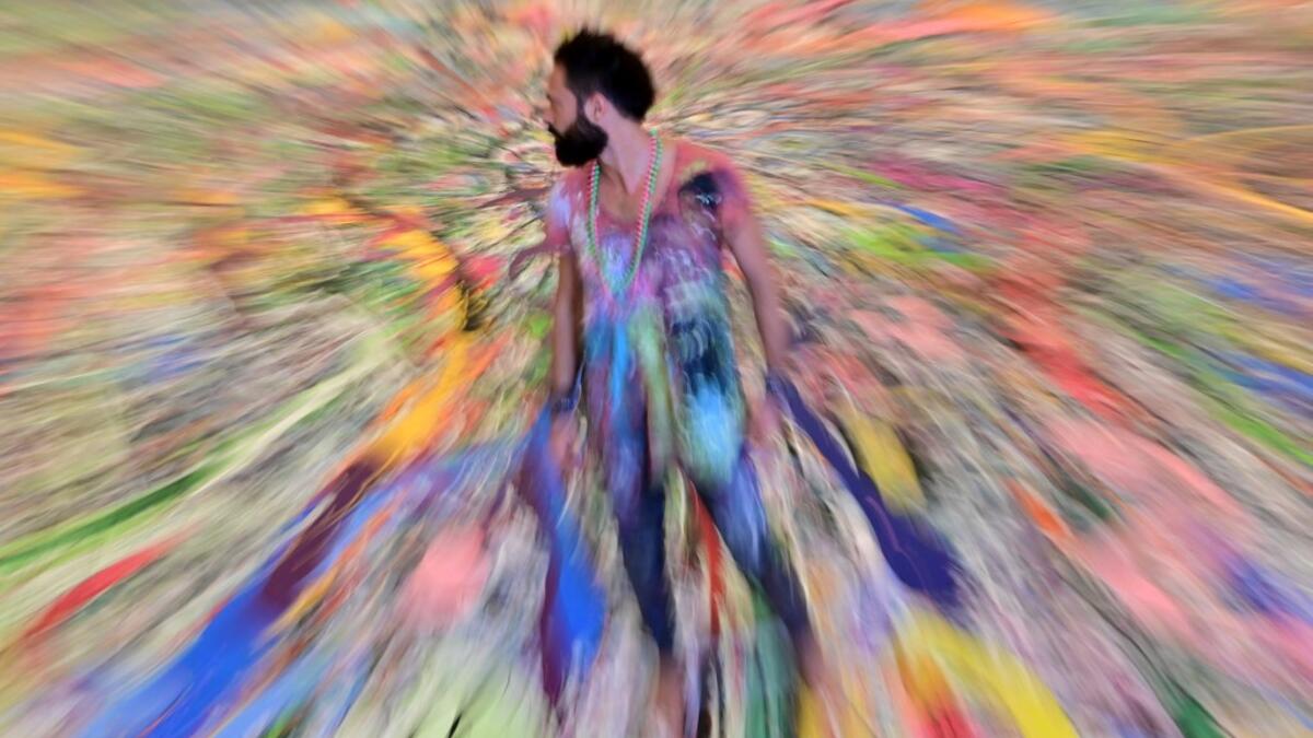 The gigantic artwork is part of his project 'Humanity Inspired' and with it he hopes to raise 30 million USD to fund health and education initiatives for children living in poverty worldwide. GIUSEPPE CACACE / AFP