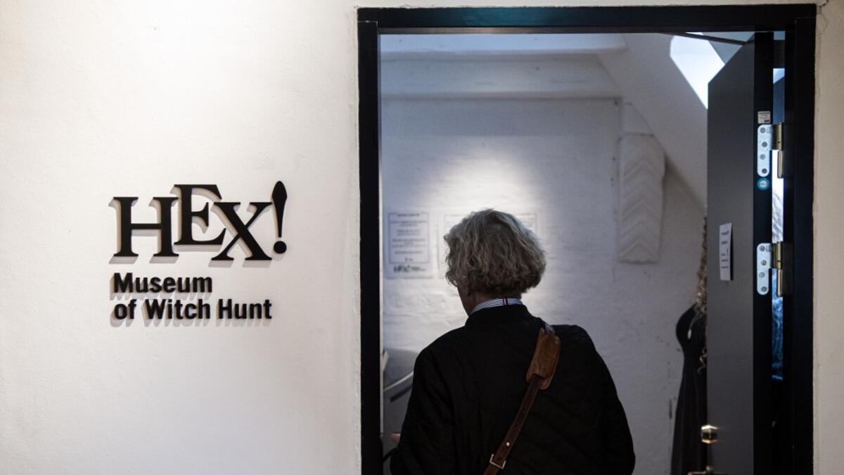 People visit the HEX!, a museum of Witch Hunt, on October 1, 2020 in Ribe, Denmark. Located in the home of a former witch hunter, the Hex! Museum of Witch Hunt sheds light on how a fear of witches led to persecutions that swept across Denmark and Europe in the 16th and 17th centuries. Jonathan NACKSTRAND / AFP