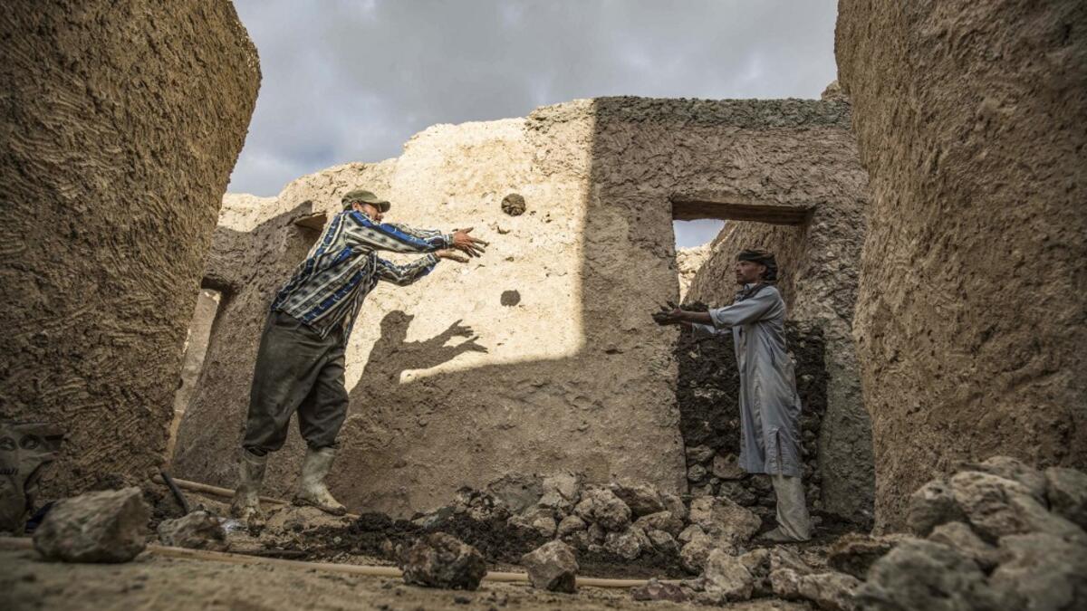 After it was worn away by erosion, and then torrential rains in 1926, the European Union and Egyptian company Environmental Quality International (EQI) from 2018 sought to restore the building, at a cost of over $600,000.  Khaled DESOUKI / AFP