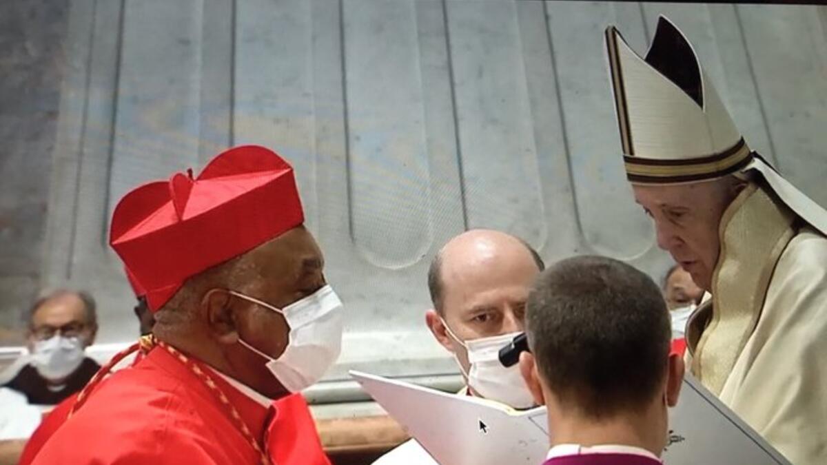 Pope Francis creates Wilton Gregory as the first Black cardinal in the United States, at consistory in St Peter’s Basilica, Nov. 28. (Twitter)