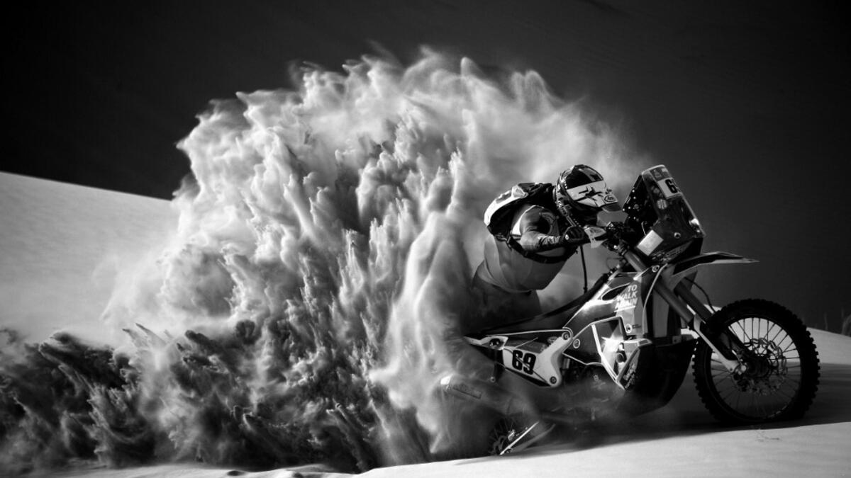 Biker Walter Roelants of Belgium rides during Stage 2 of the Dakar Rally 2021 between Bisha and Wadi Ad-Dawasir in Saudi Arabia on January 4, 2021. FRANCK FIFE / AFP