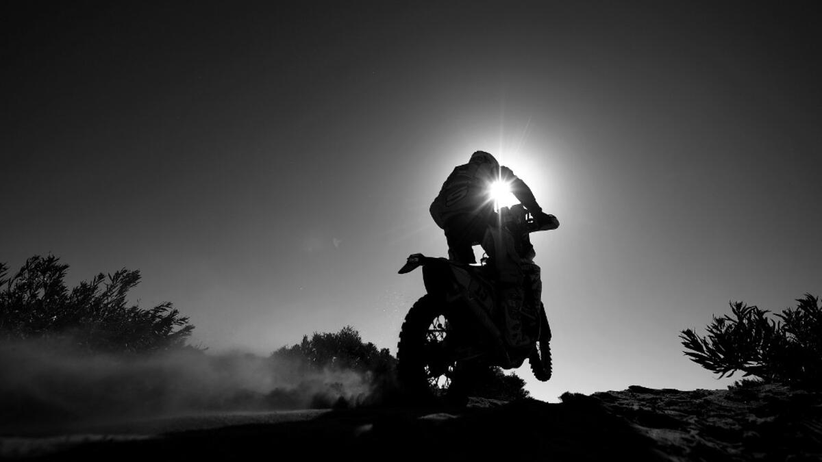 Sherco's Spanish rider Lorenzo Santolino competes during Stage 1 of the 2021 Dakar Rally between Jeddah and Bisha in Saudi Arabia, on January 3, 2021. FRANCK FIFE / AFP