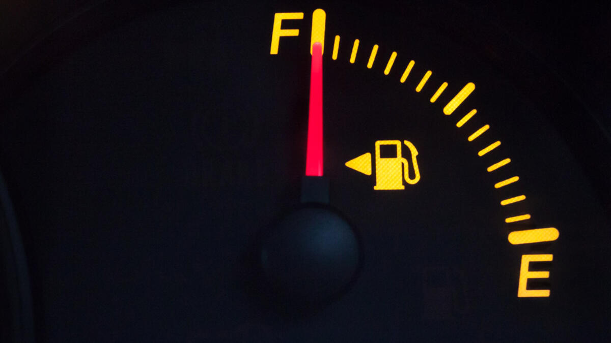 3. The arrow next to the petrol tank icon