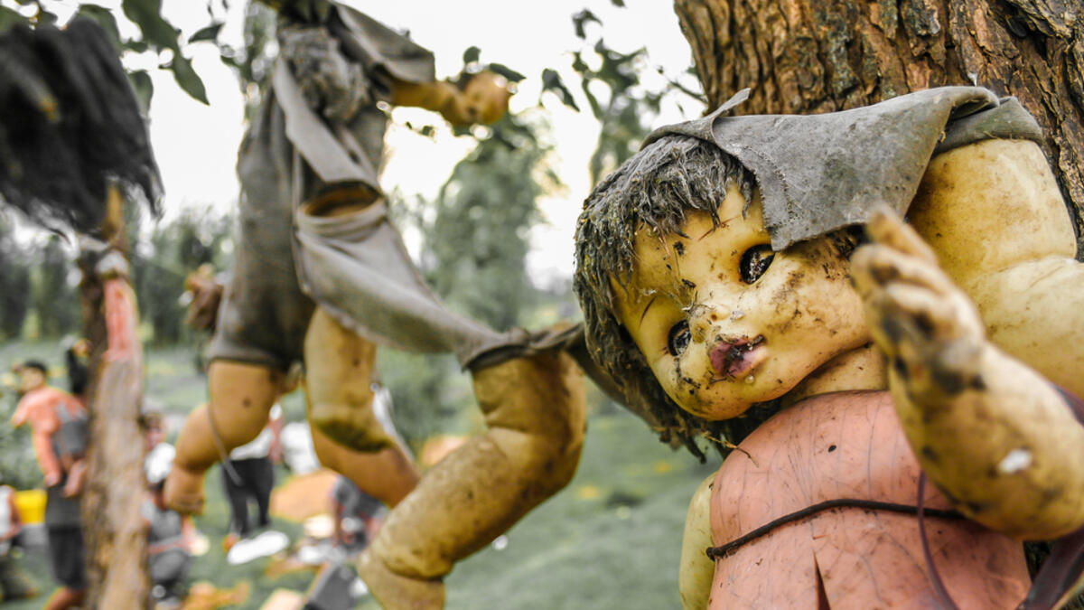 Creepy old dolls in the abandoned Island of the Dolls, Xochimilco, southern Mexico City. (Shutterstock)