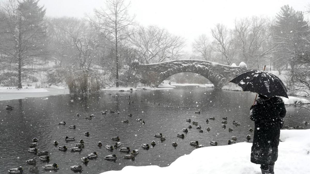The National Weather Service issued storm warnings from Virginia to Maine -- a swathe home to tens of millions of people -- and forecast snowfall of 18 to 24 inches (45-60 centimeters) in southern New York, northeastern New Jersey and parts of southwest Connecticut.  TIMOTHY A. CLARY / AFP