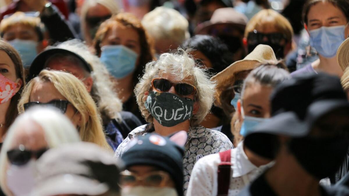 A rally against sexual violence and gender inequality in Australia