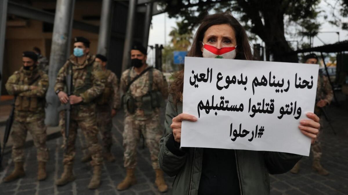 Lebanese women protest on the occasion of Mother's Day