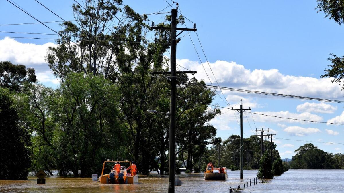 Australian floods in the Windsor suburb of northwestern Sydney